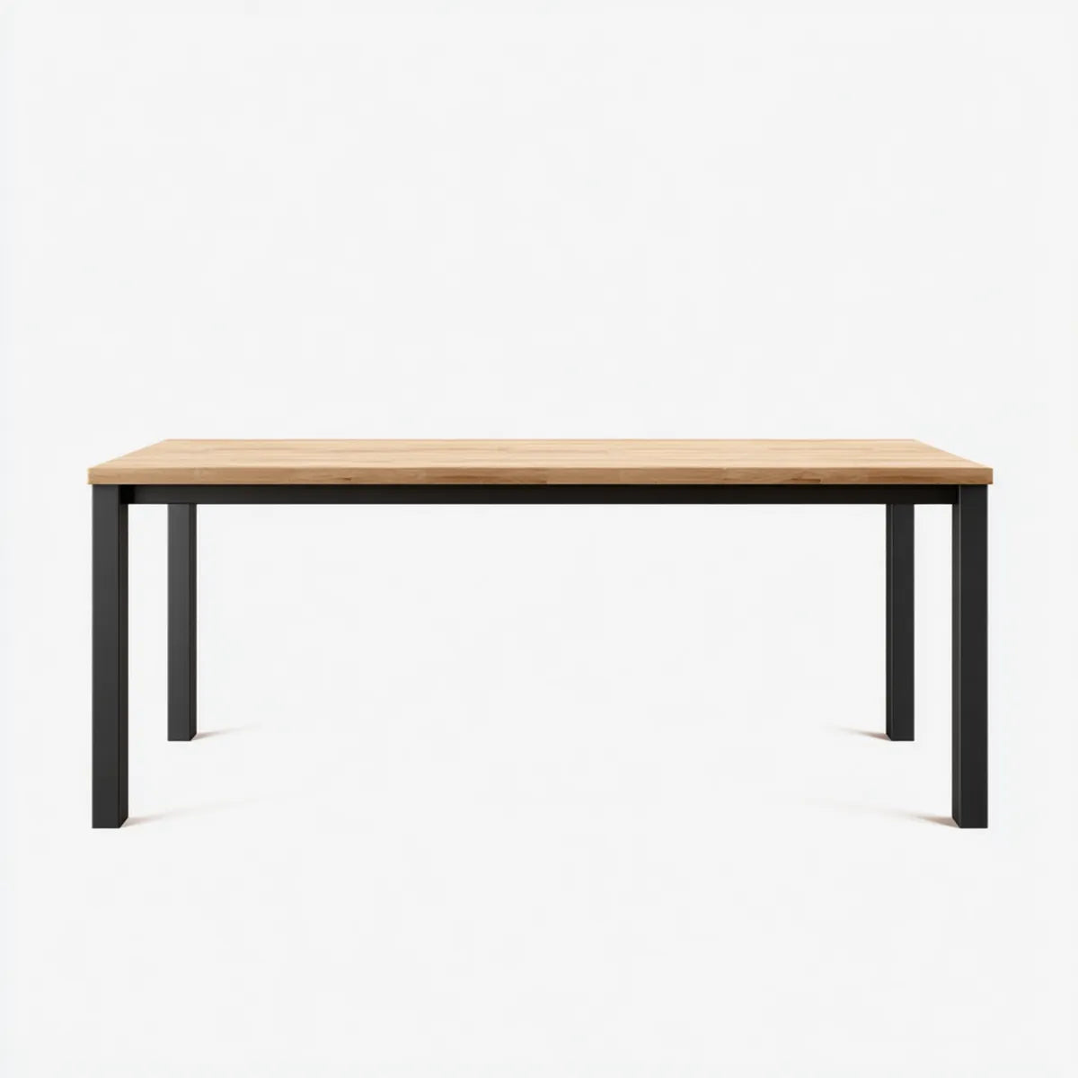 Table à manger rectangulaire chêne naturel acier noir 160 x 80 x 75 cm