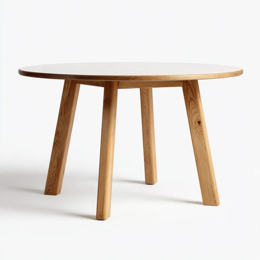 Table à manger ronde en chêne massif naturel Ø120 x H75 cm