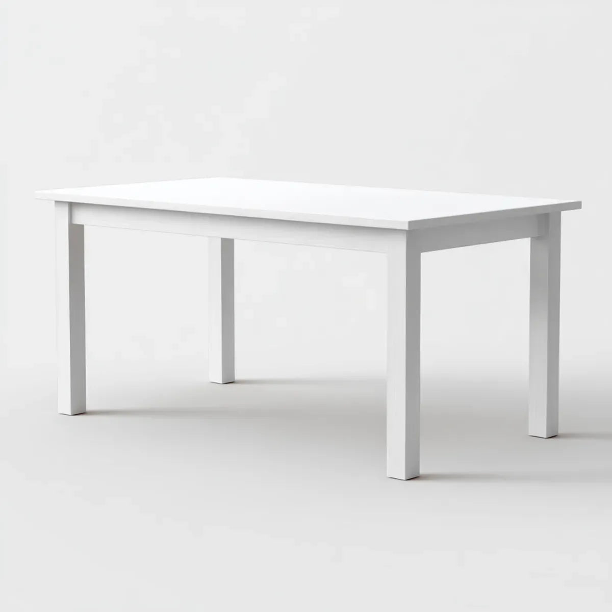 Table à manger rectangulaire blanche 120 x 75 x 75 cm en MDF et pin massif