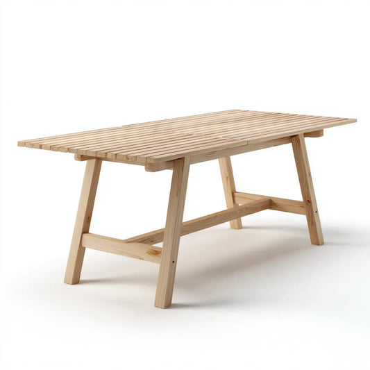 Table à manger rectangulaire en pin massif naturel 200 x 80 x 75 cm